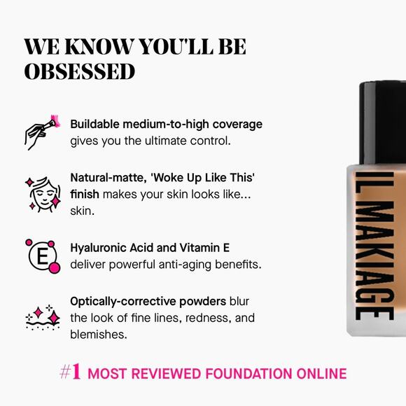 IL Makiage “Woke Up Like This” Flawless Base Foundation – 120 CL, Natural Matte - Picture 8 of 8